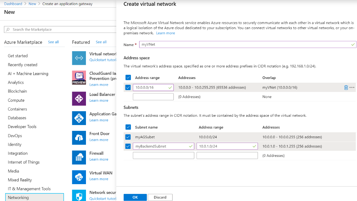 Create virtual network