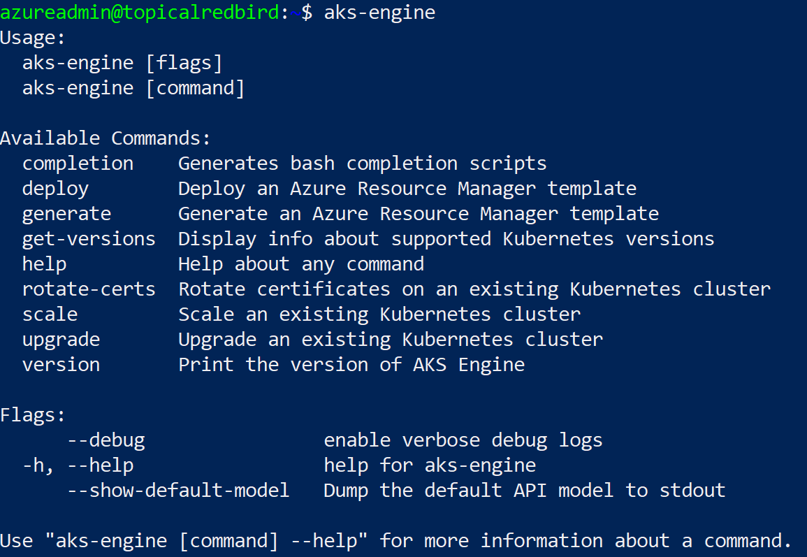 aks-engine command line example