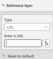 Screenshot showing the reference layers section when using the 'Enter a URL' input control.