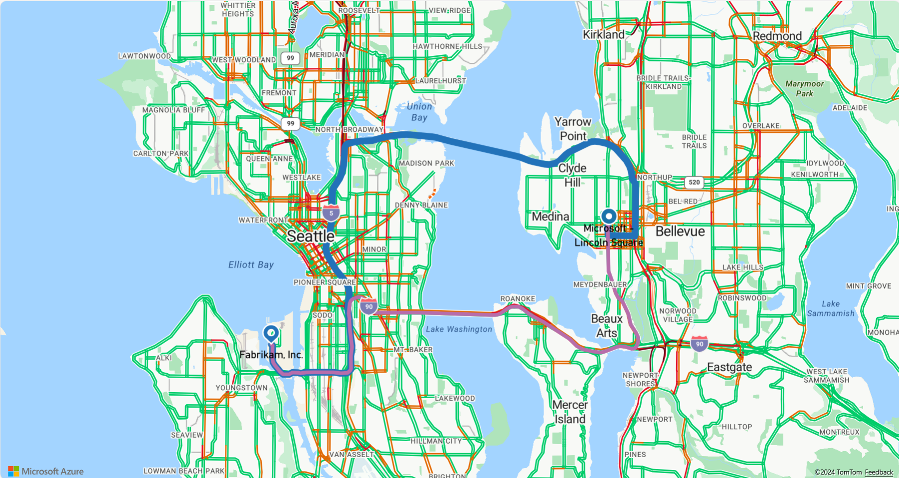 Tutorial: Find multiple routes by mode of travel - Microsoft Azure Maps ...