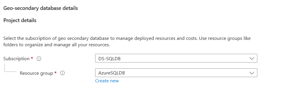 Screenshot from the Azure portal of the subscription and resource group.