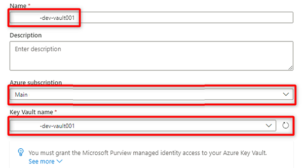 Screenshot that shows the new Key Vault connections pane.