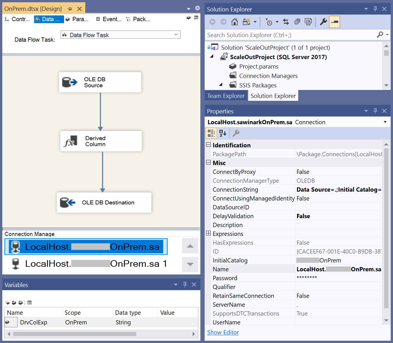 Get connection manager properties from SSDT