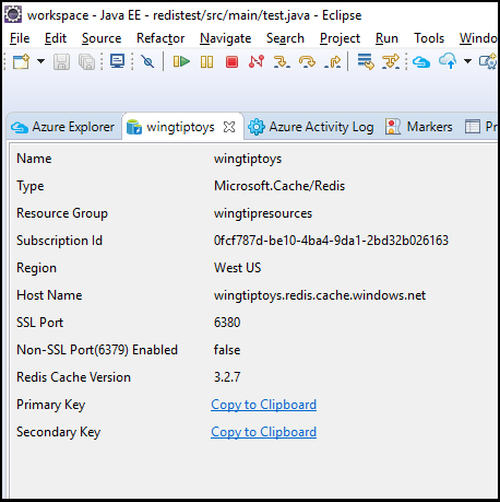 Redis cache properties