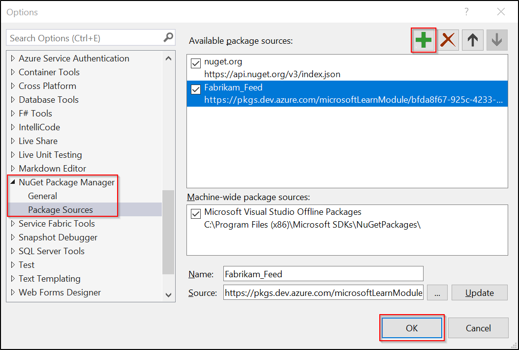A screenshot that shows selections for setting up Visual Studio in Windows.