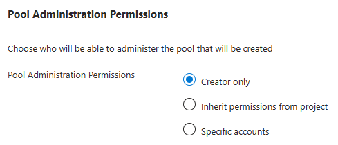 Screenshot of configuring pool administration permissions.