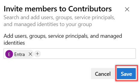 Screenshot shows the Invite members group dialog.