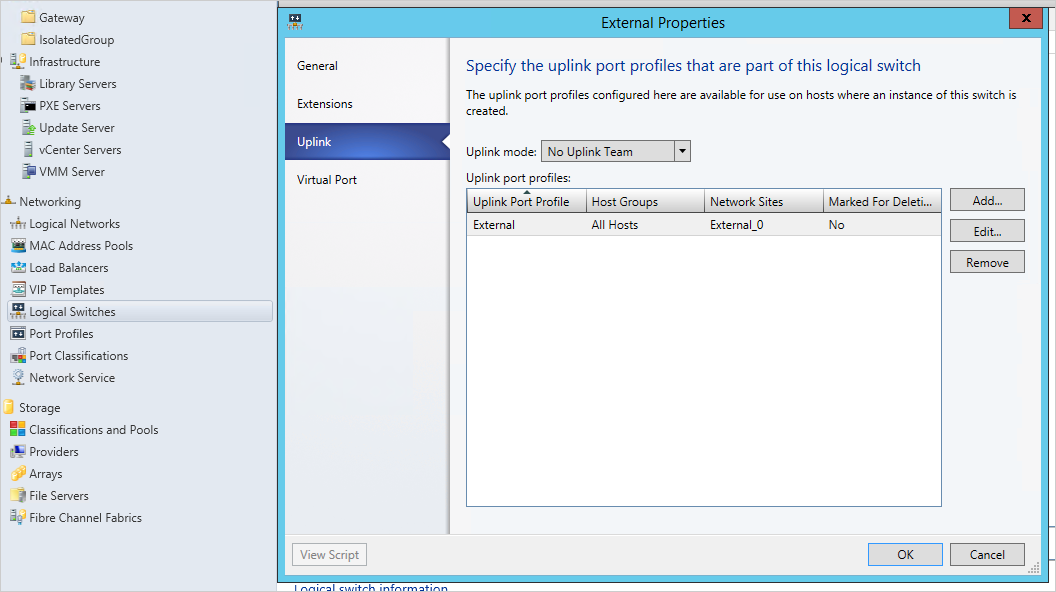 Creating another logical switch for the external network