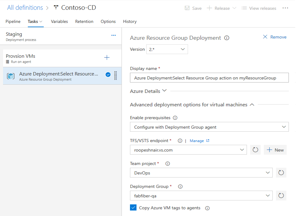 Azure Resource Group task