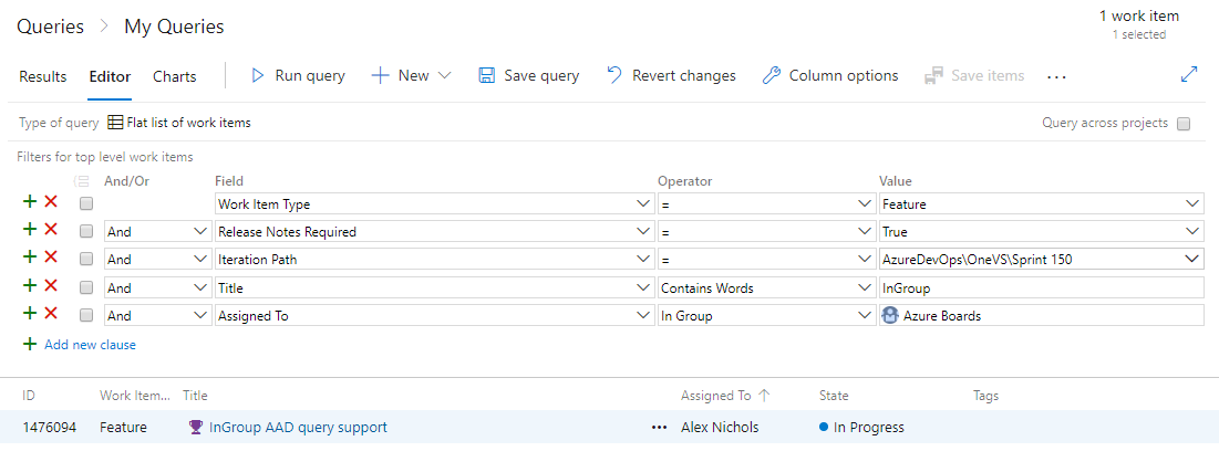 Query work based on groups.