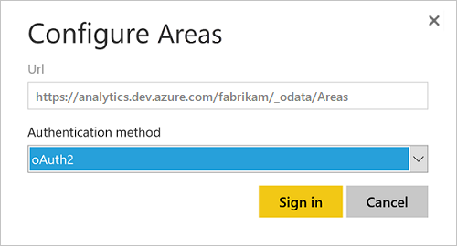 Configure Areas dialog