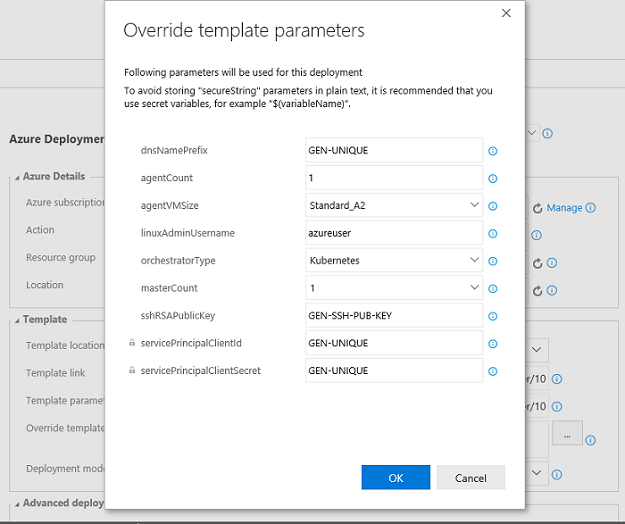 Azure RG parameters