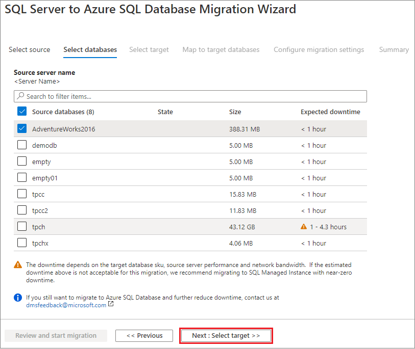 Source databases