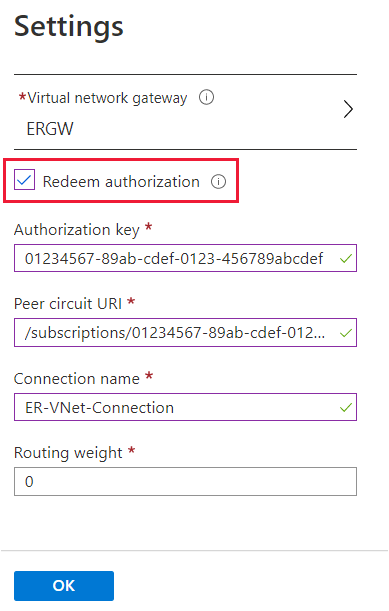 Settings page