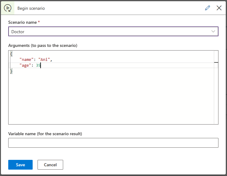 a screenshot of the flow control begin element 