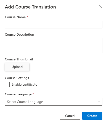 Course name for translation