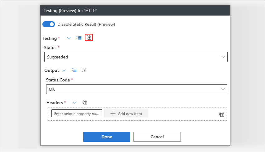 Screenshot showing "Switch to JSON Mode" icon selected to paste complete JSON object.