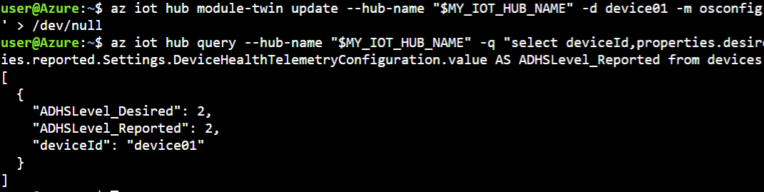 screenshot of az iot query (another additional example)