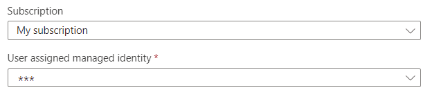 Screenshot of the Azure portal, showing basic authentication configuration for a user-assigned managed identity.