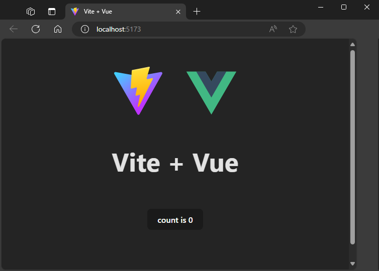 Screen shot of the generated Vue web application.