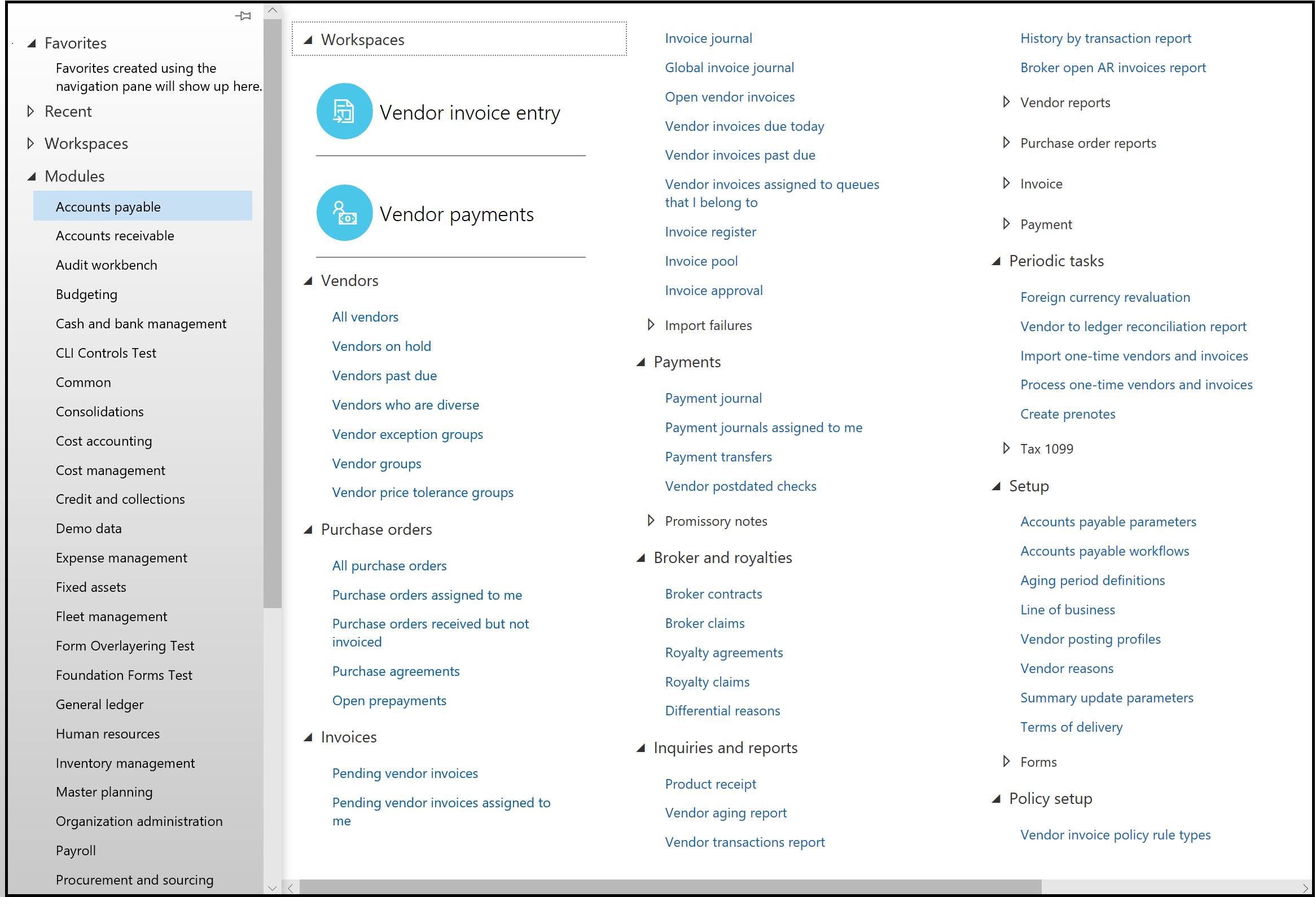 Navigation pane in Platform Update 21 and earlier