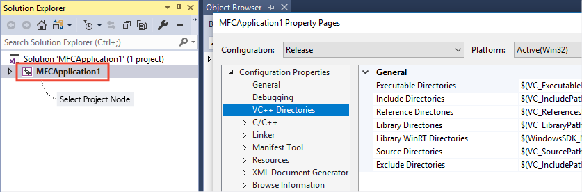 Screenshot of the Solution Explorer window with the Project node selected.