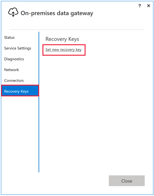 Set new recovery key.