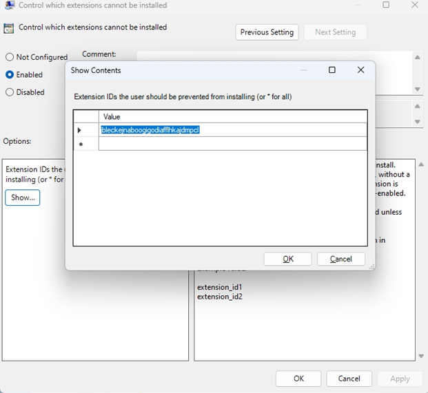 Use group policy to control which extensions can't be installed in the sidebar.