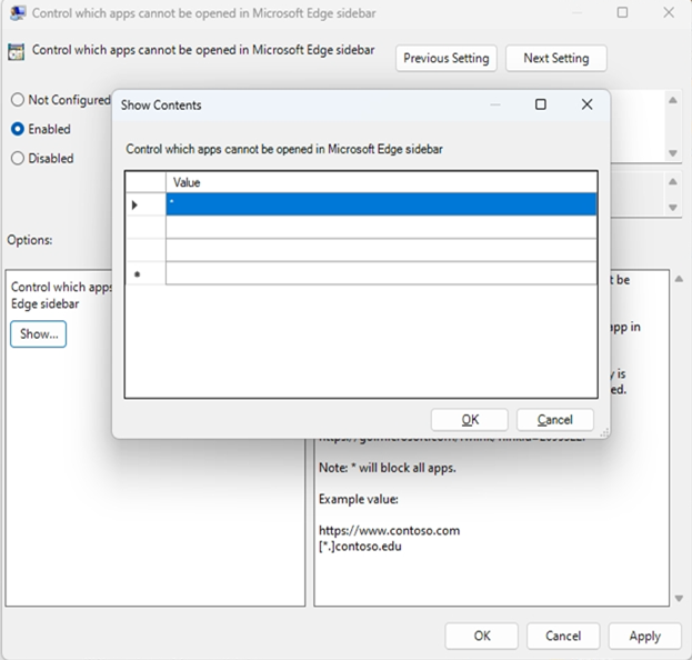 Use group policy to control which appsextensions can't be installed in the sidebar.