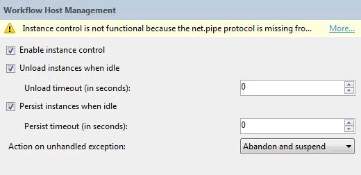 App Fabric Configuration  Workflow Host Management