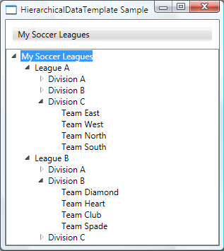 HierarchicalDataTemplate sample screen shot