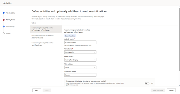 Screenshot of intelligent mapping in Dynamics 365 Customer Insights.