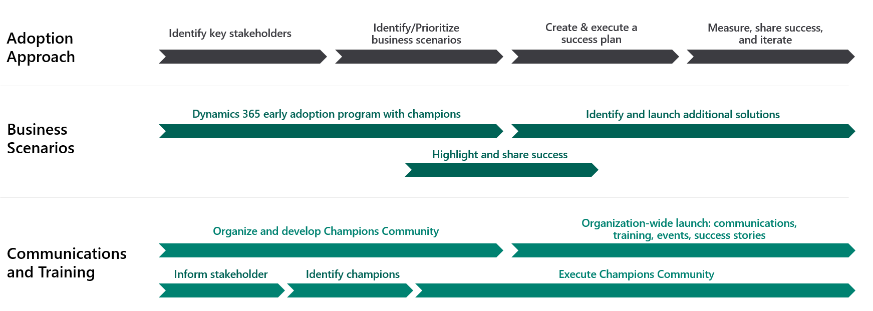 Roadmap for using champions in launch planning.