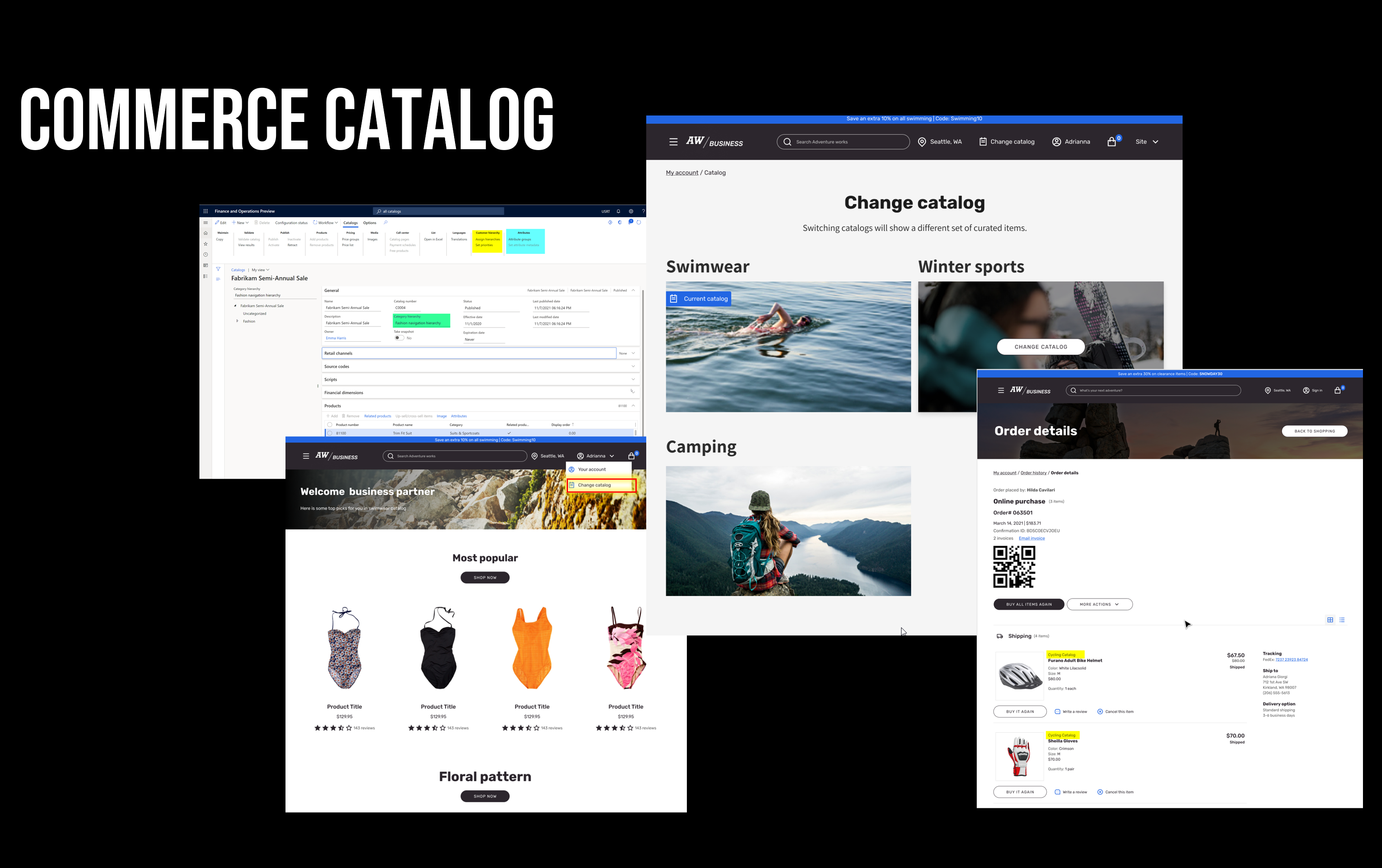 Commerce product catalogs preview.