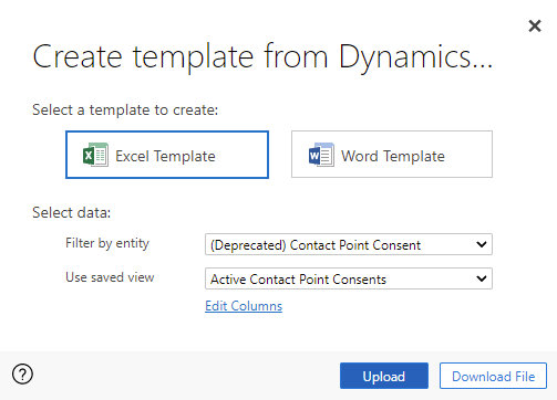 Choose which type of template to create.