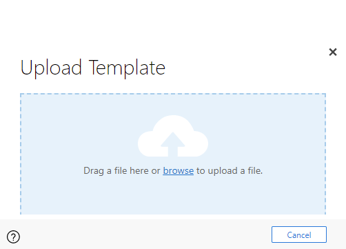 Upload Template dialog.