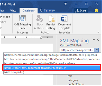 Select the Dynamics 365 XML schema.