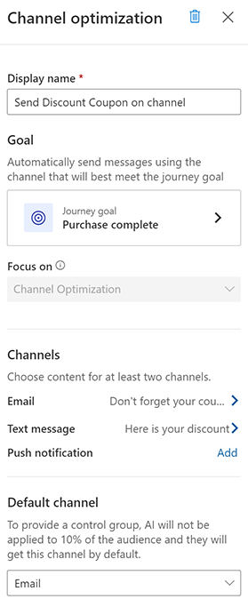 Channel optimization side panel.