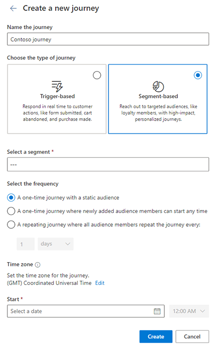 Create a segment-based journey.