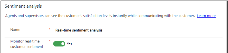 Enable sentiment analysis.