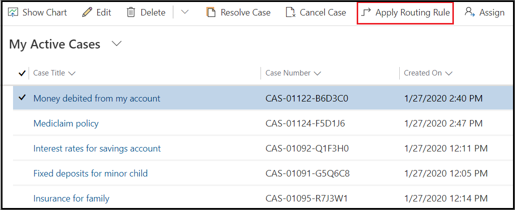 Apply routing rules set.