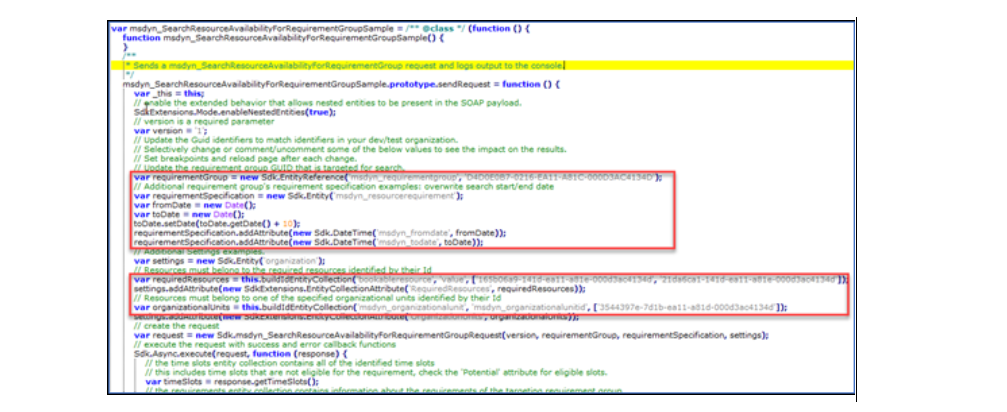 Modify the hard-coded input parameters to reflect record GUIDs.