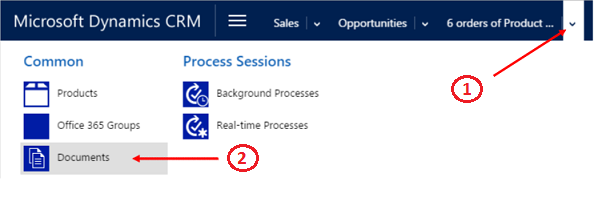 Choose Opportunities > Documents.