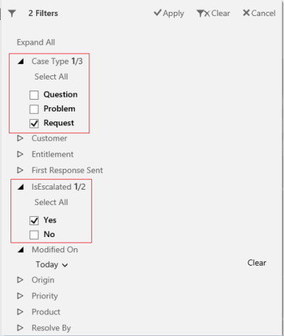 Add two global filter fields.