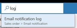 "Log" entered in the search box