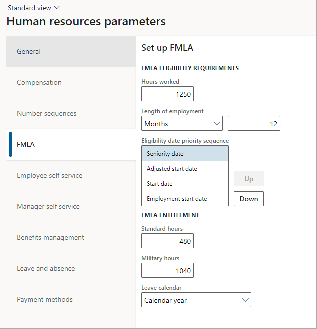 FMLA tab.