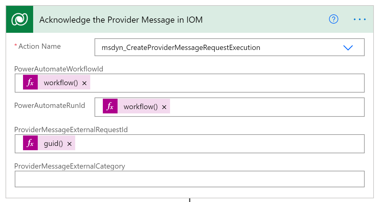 Acknowledge provider message