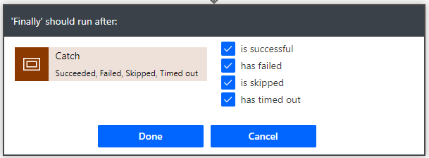 Configure run after (Finally scope)