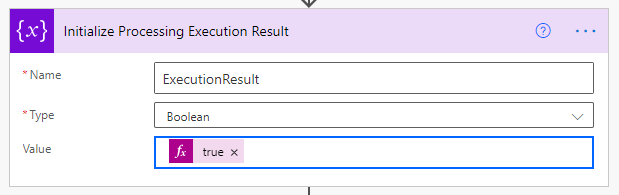 Initialize processing execution result