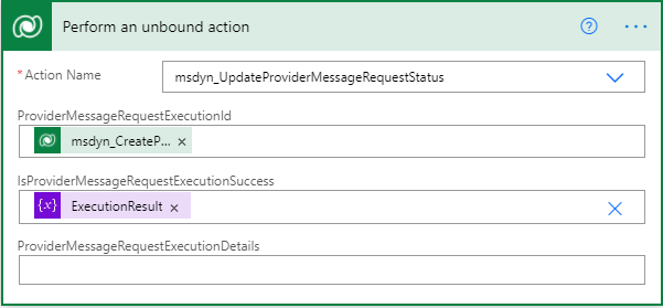 Save provider message request execution result